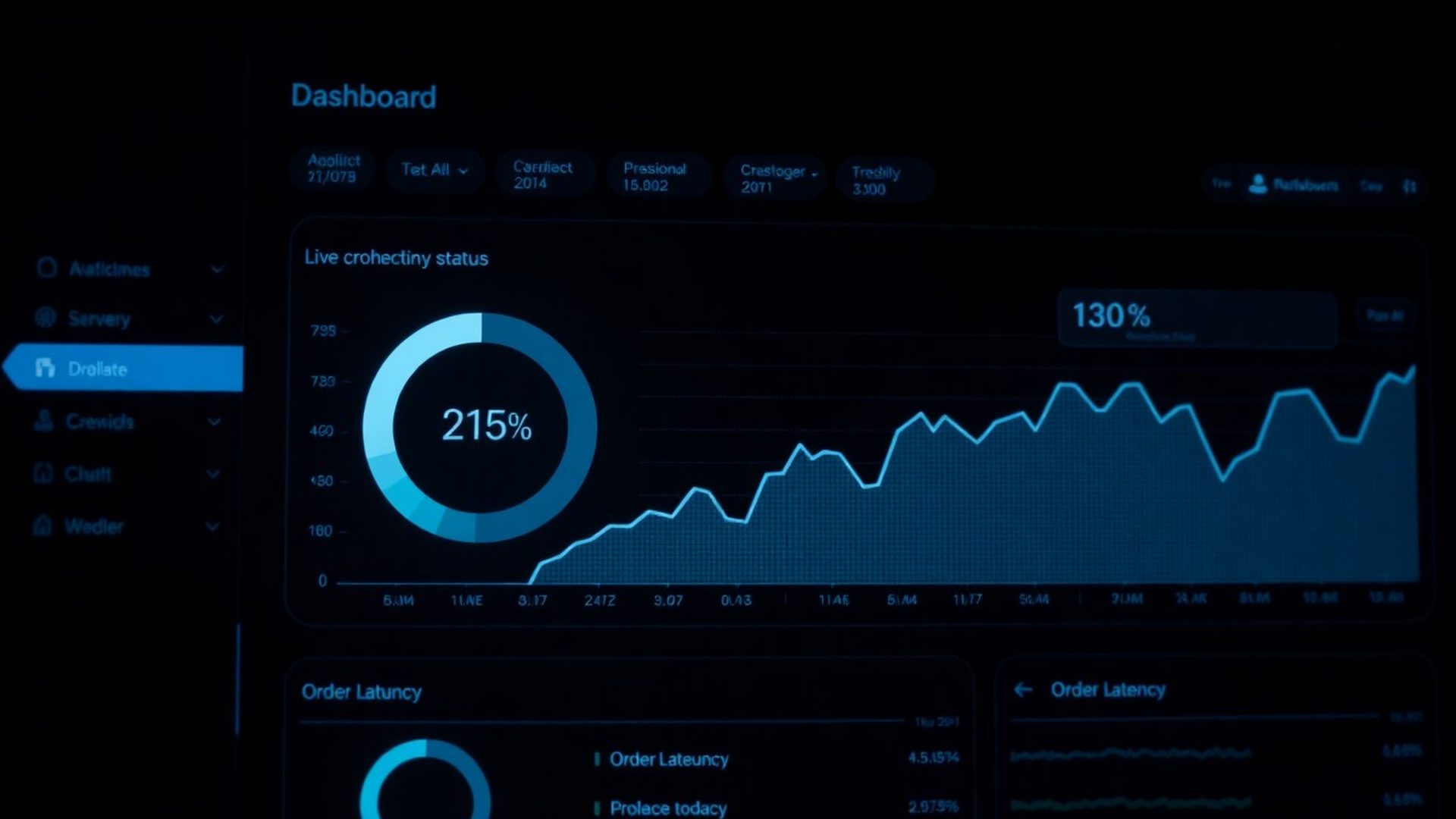 Live broker connection status and order latency dashboard