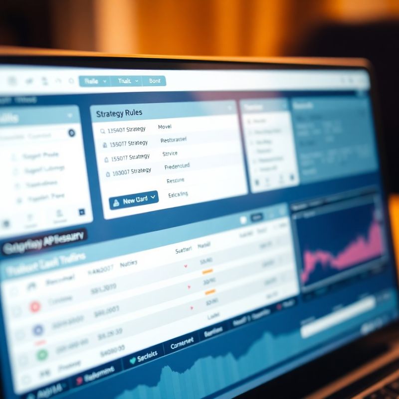 Strategy rule definitions and broker API status panels